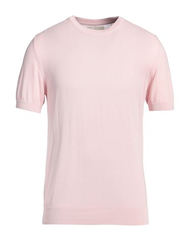 Man Sweater Light pink Size L Cotton