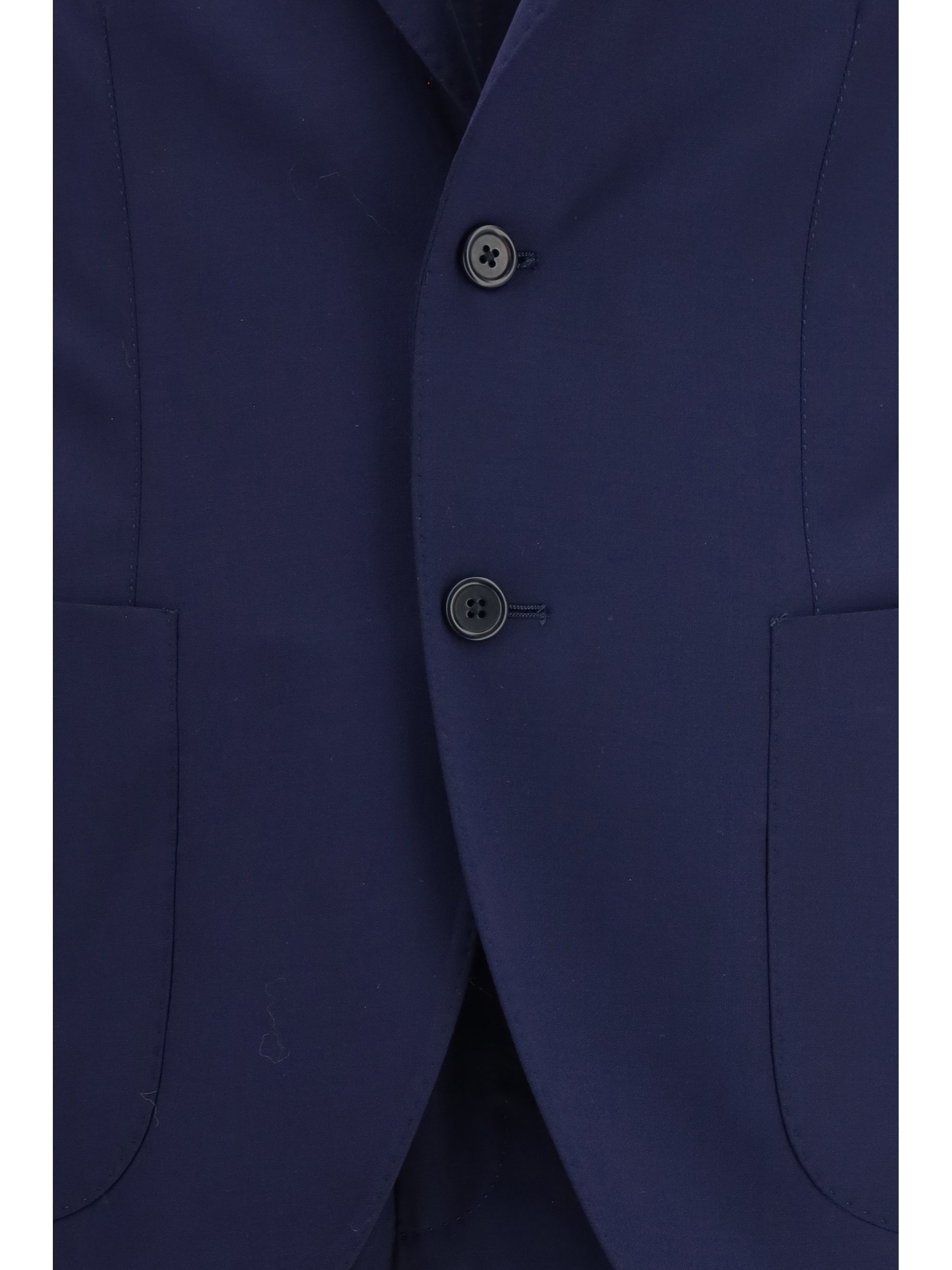 Stretch Virgin Wool Suit — Navy