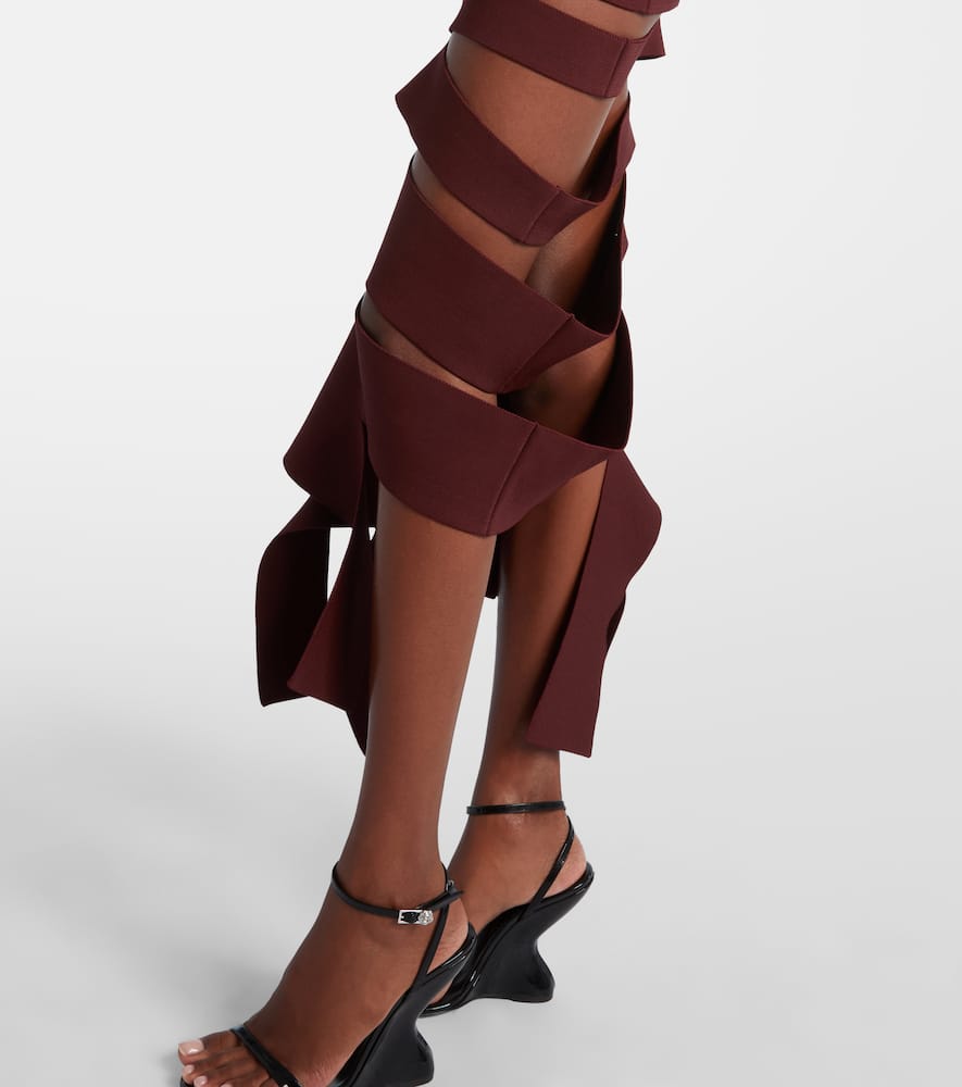 Asymmetric cut-out midi dress