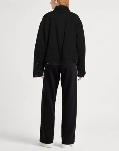 Woman Denim outerwear Black Size 2 Cotton, Elastane