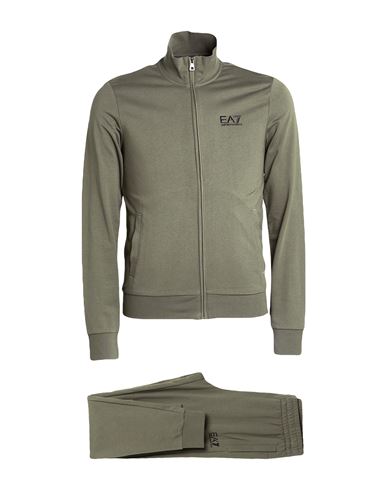 Man Tracksuit Military green Size XS Cotton, Elastane