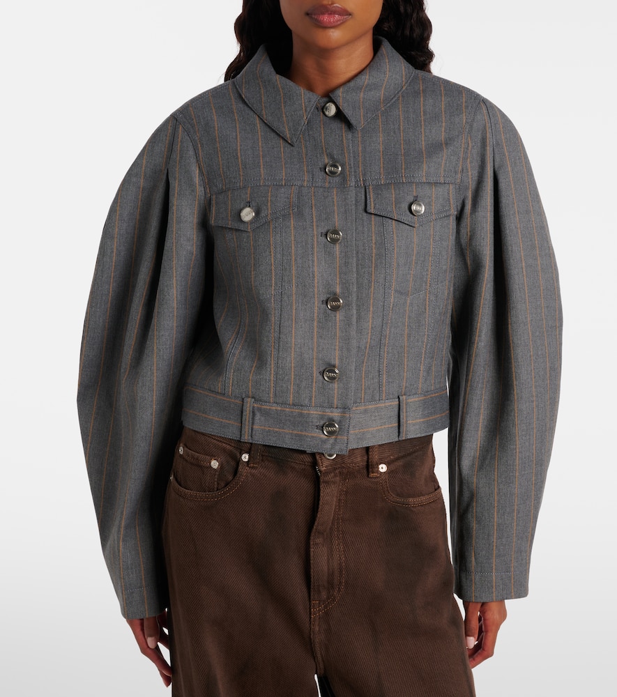 Pinstripe cropped jacket