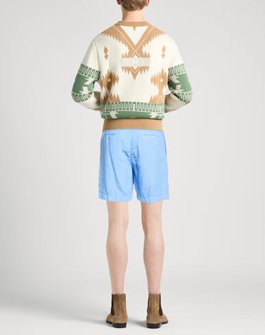 Man Shorts & Bermuda Shorts Azure Size 30 Linen