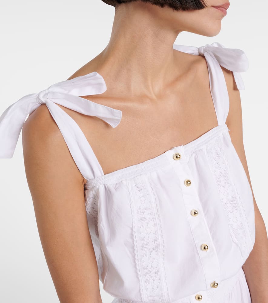 Giulia lace-trimmed cotton top