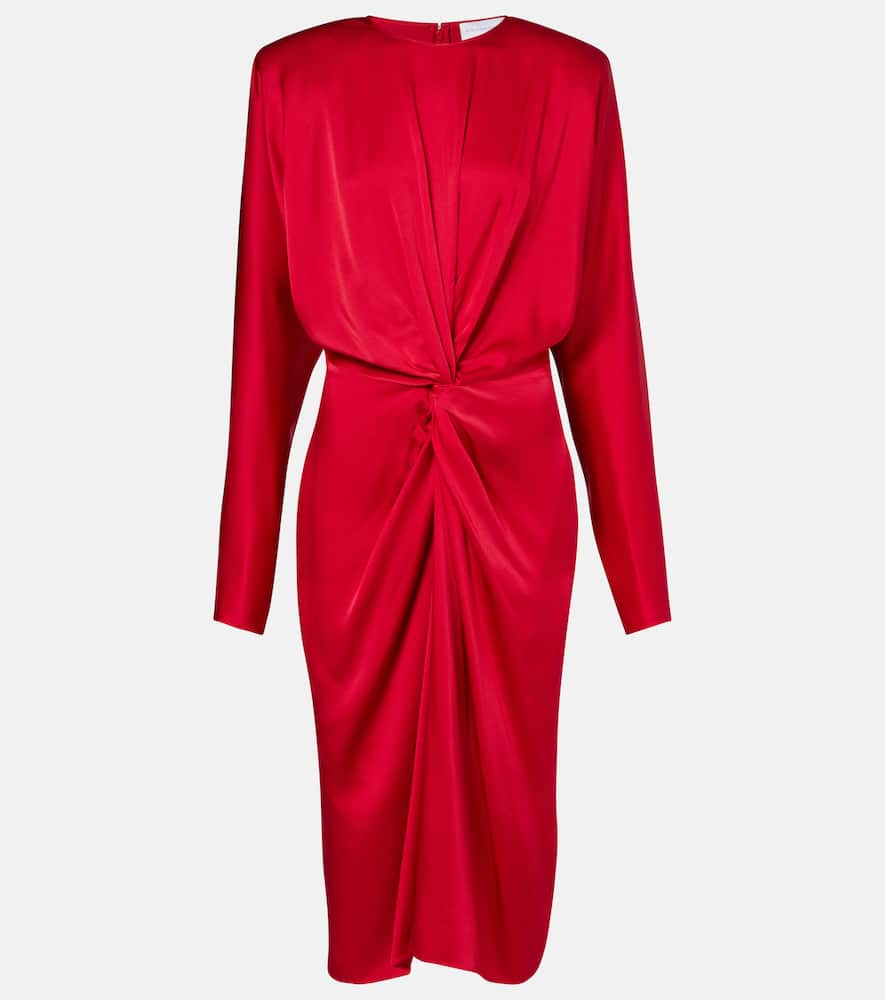 Twist satin midi dress