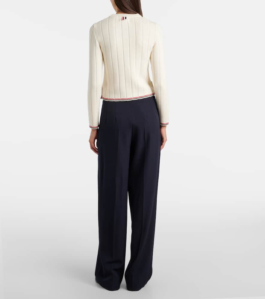 Cable-knit virgin wool sweater