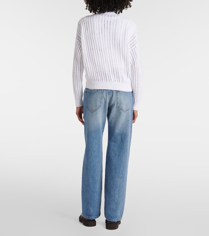 Ribbed-knit cotton cardigan