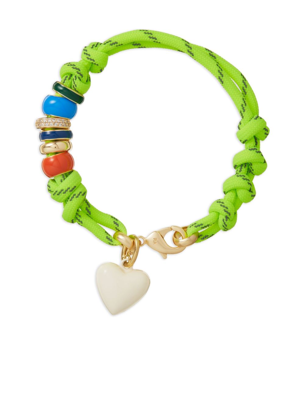 The Happy Cord heart-charm beaded bracelet - Green