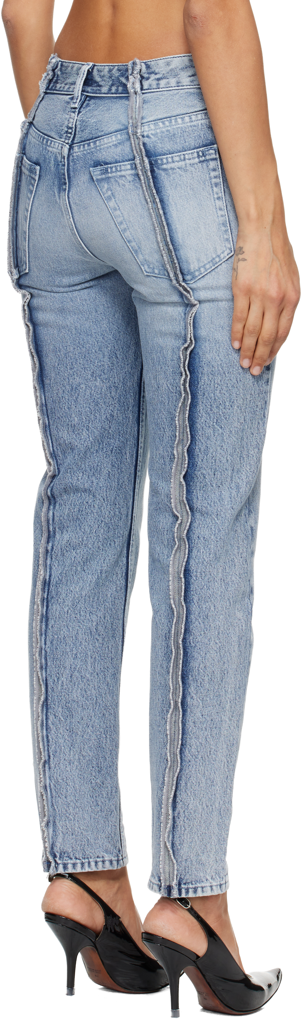 Blue Straight-Leg Jeans