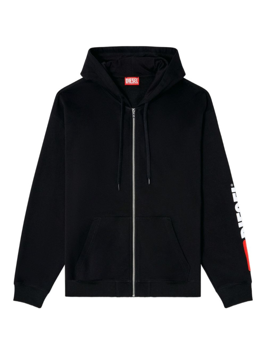 Hoodie with logo patch embroidery - Sweaters - Man -