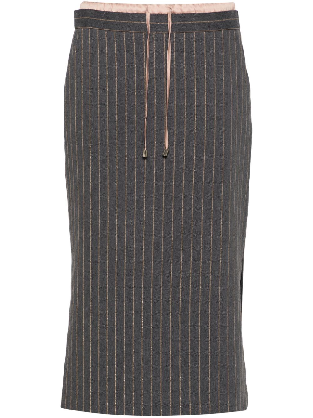 Striped midi skirt - Grey