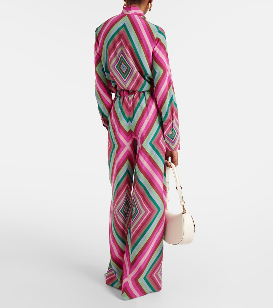 Printed silk palazzo pants