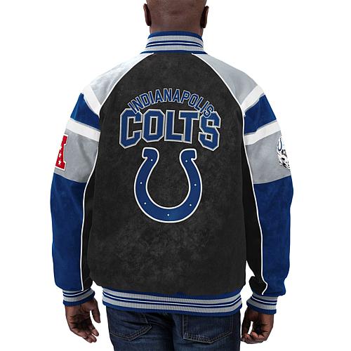 Officially Licensed NFL Men's Faux Suede Varsity Jacket by Glll