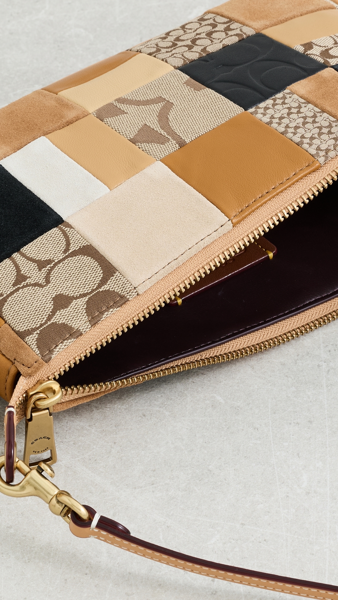 Patchwork Leather Plaza Shoulder Bag Brown Multi One Size