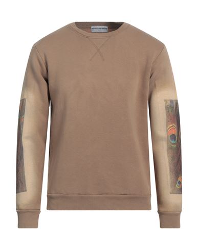 Man Sweatshirt Camel Size S Cotton