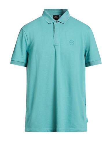 Man Polo shirt Turquoise Size XXL Cotton, Elastane, Polyester