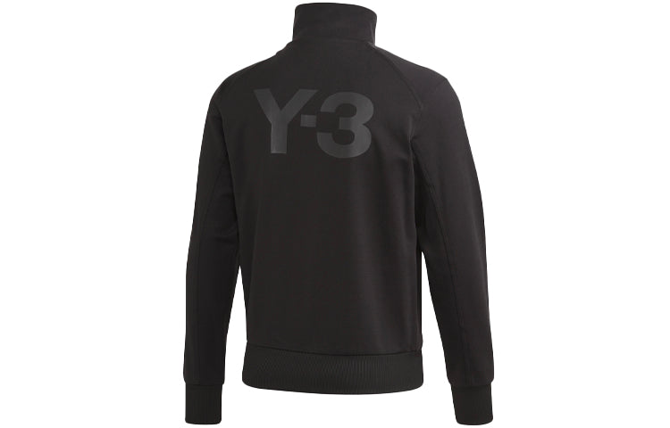 Men's Y-3 Printing Logo Stand Collar Zipper Long Sleeves Jacket Black