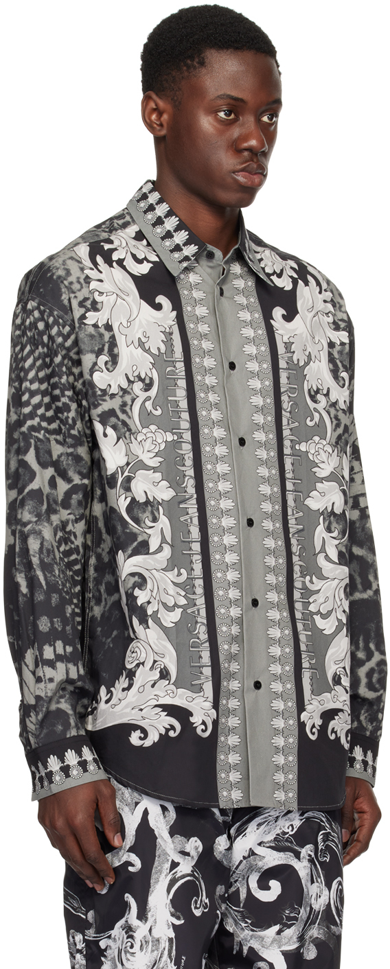 Versace Jeans Couture Black & Gray Animalier Shirt