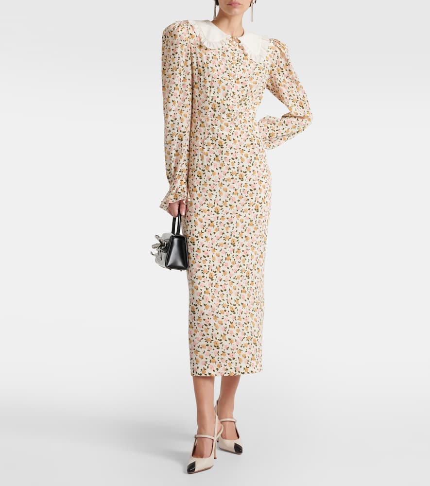 Floral silk midi dress