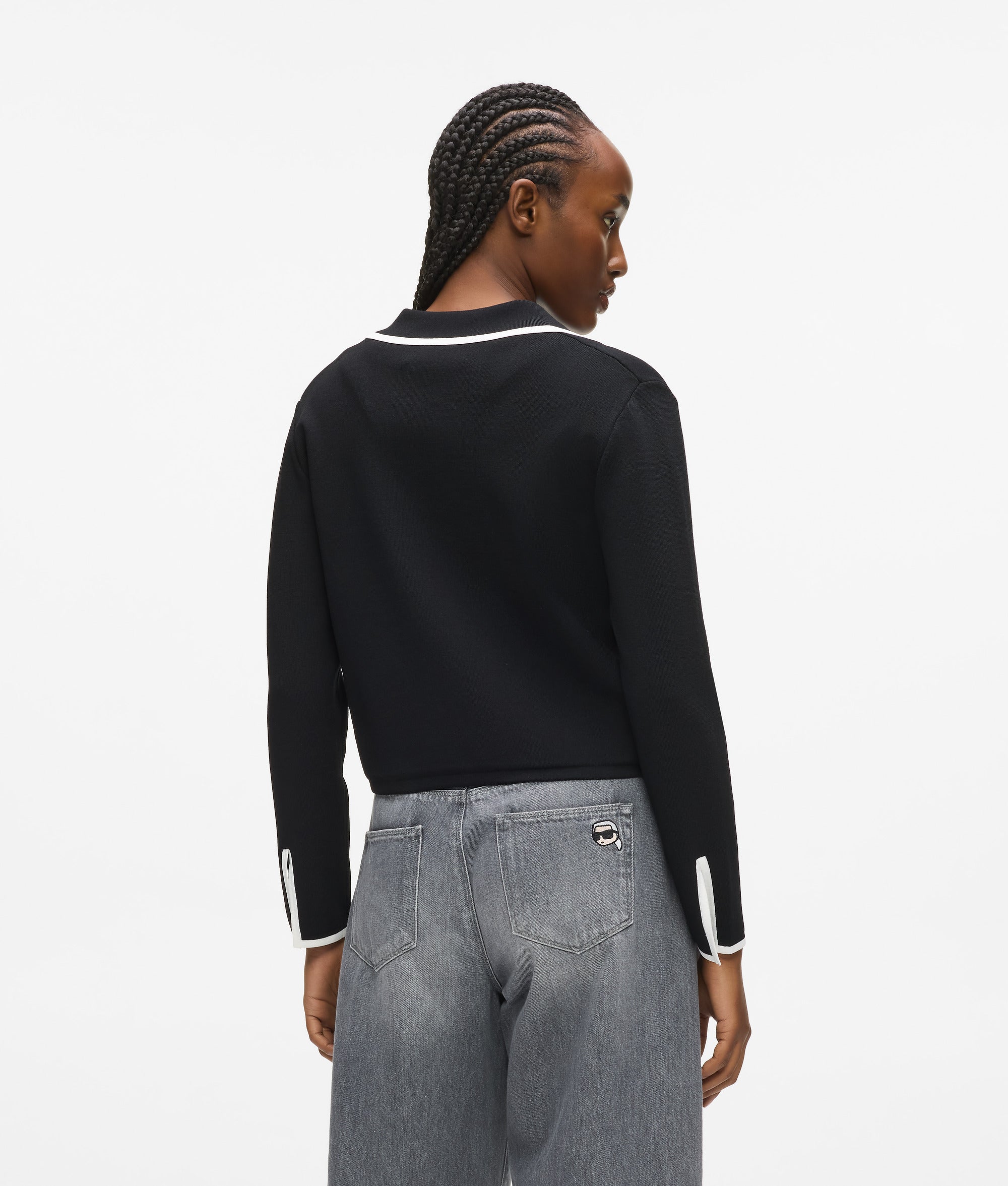 Karl Lagerfeld - Couture-cardigan, Damen, Schwarz/weiss, Größe