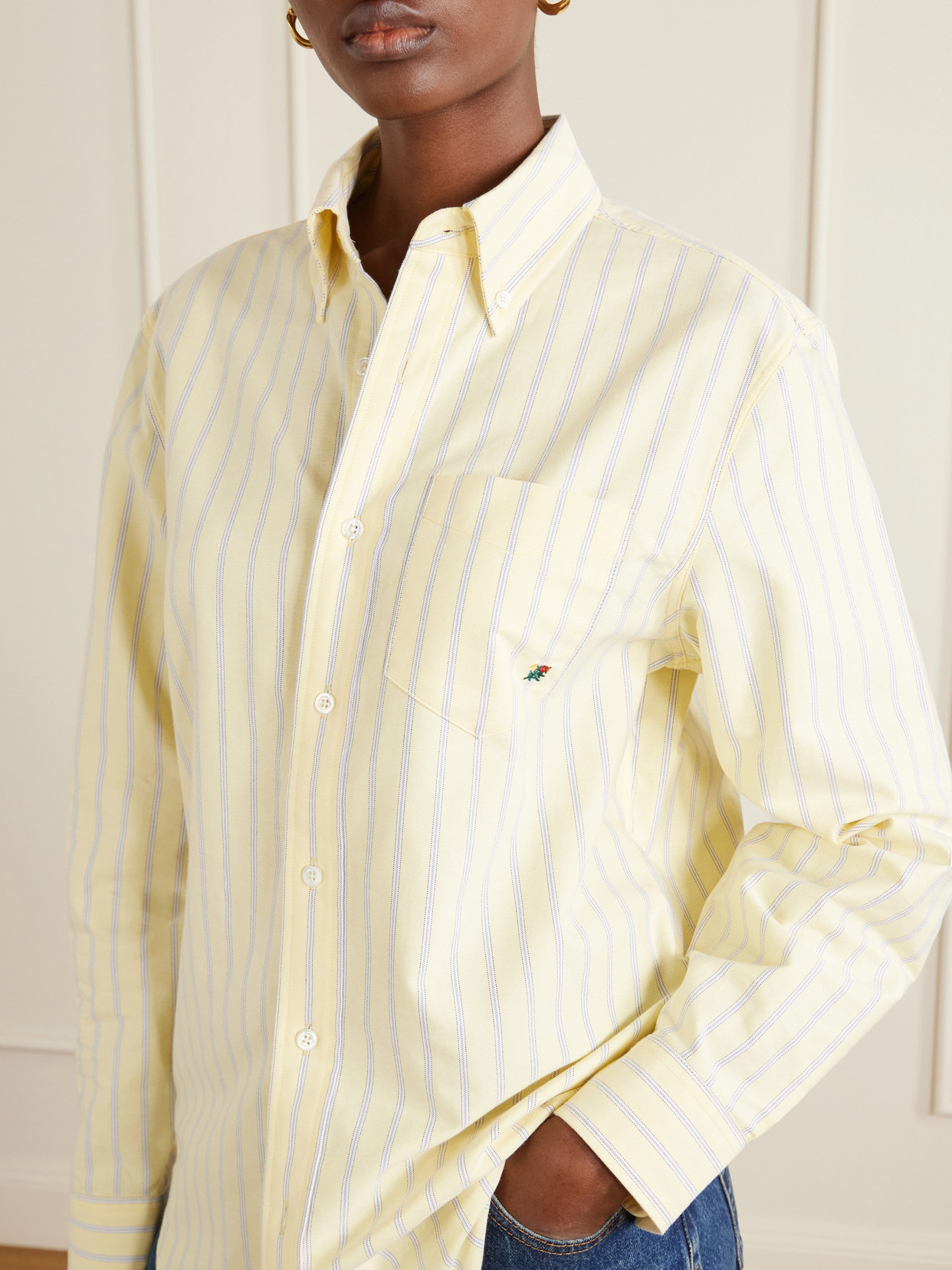 Striped Cotton Shirt - Yellow