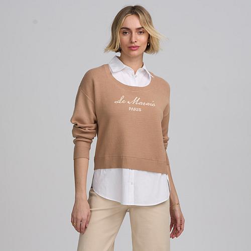 Twofer Mixed Media Sweater