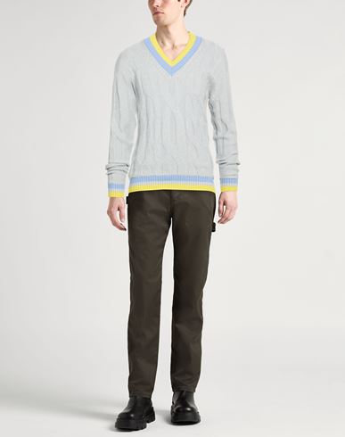 Man Sweater Light grey Size 36 Cotton