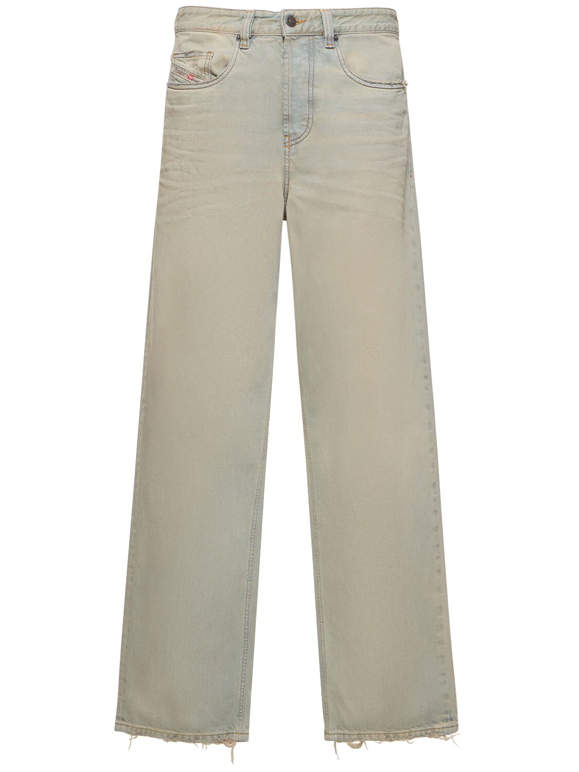 D-macro Cotton Denim Straight Jeans