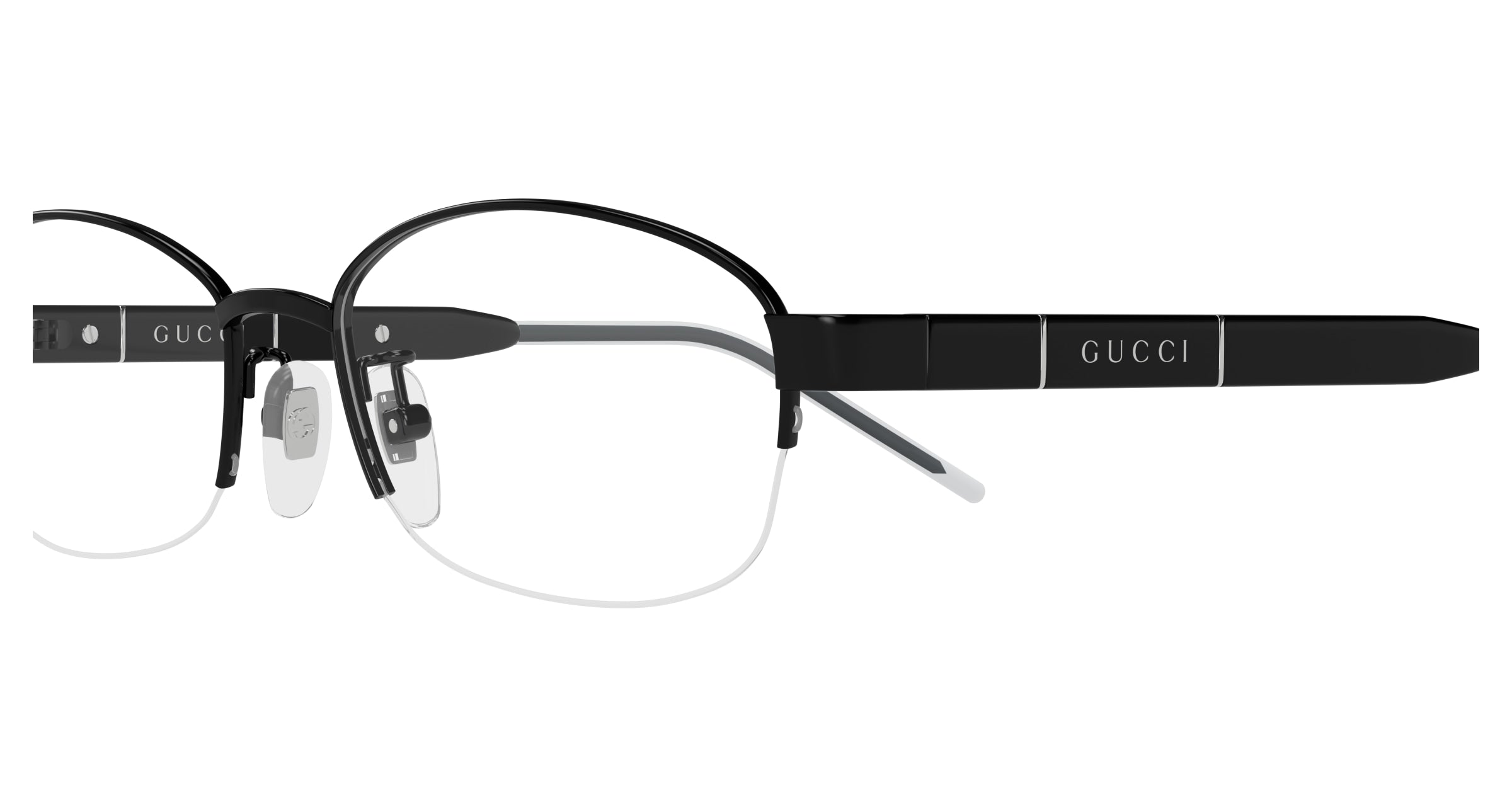 Gucci Woman Gucci GG1742OJ 001 Optical frames Titanium Black Transparent Round