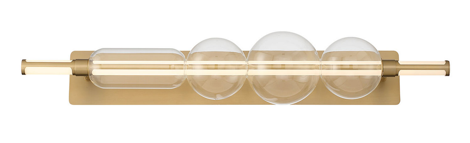 Gold LED Bathroom Vanity Light from the Lucent Collection