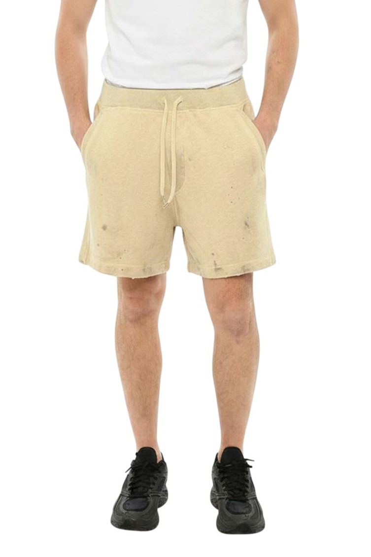 Beige Distressed Shorts