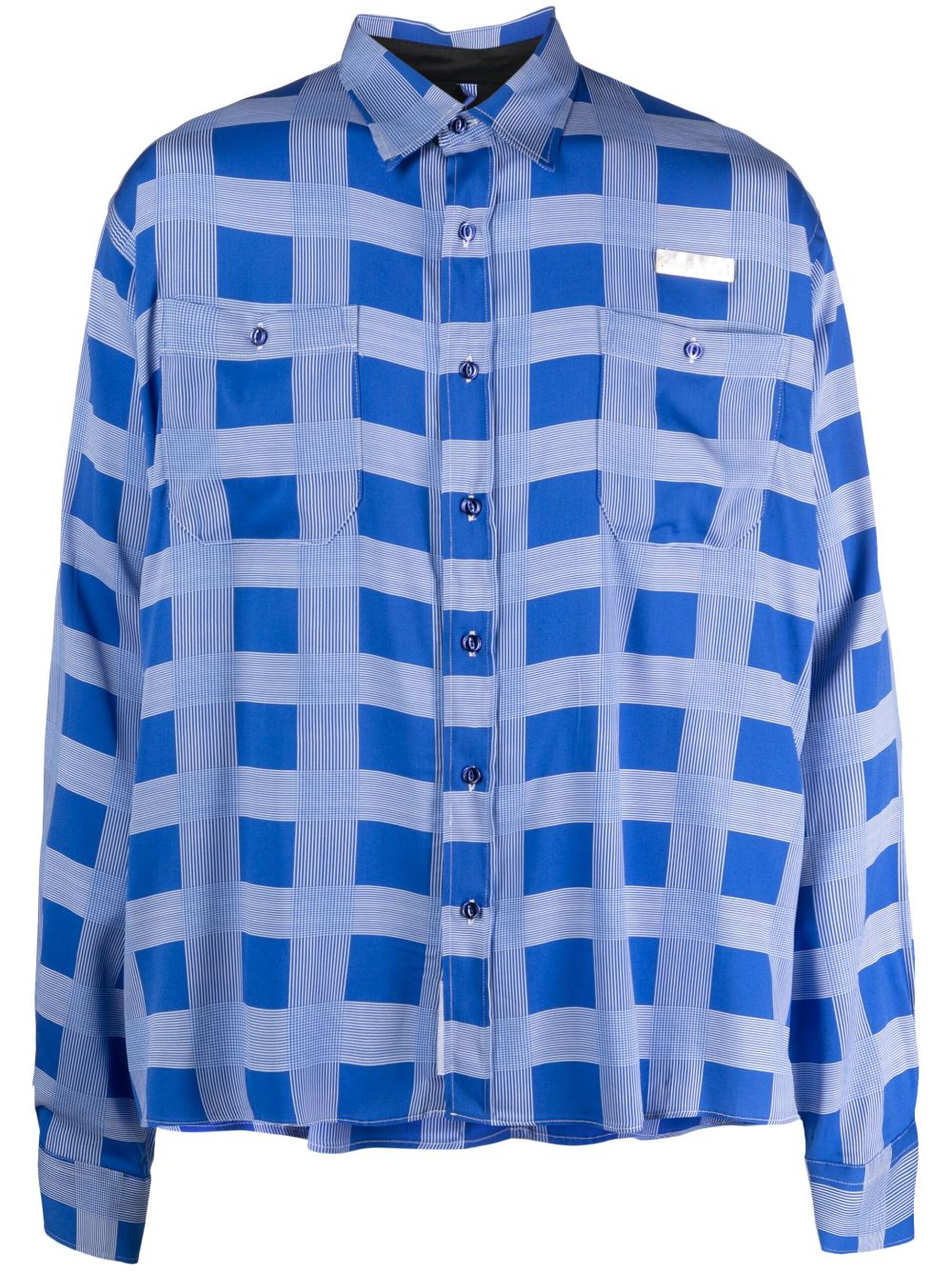 Plaid-check pattern shirt - Blue