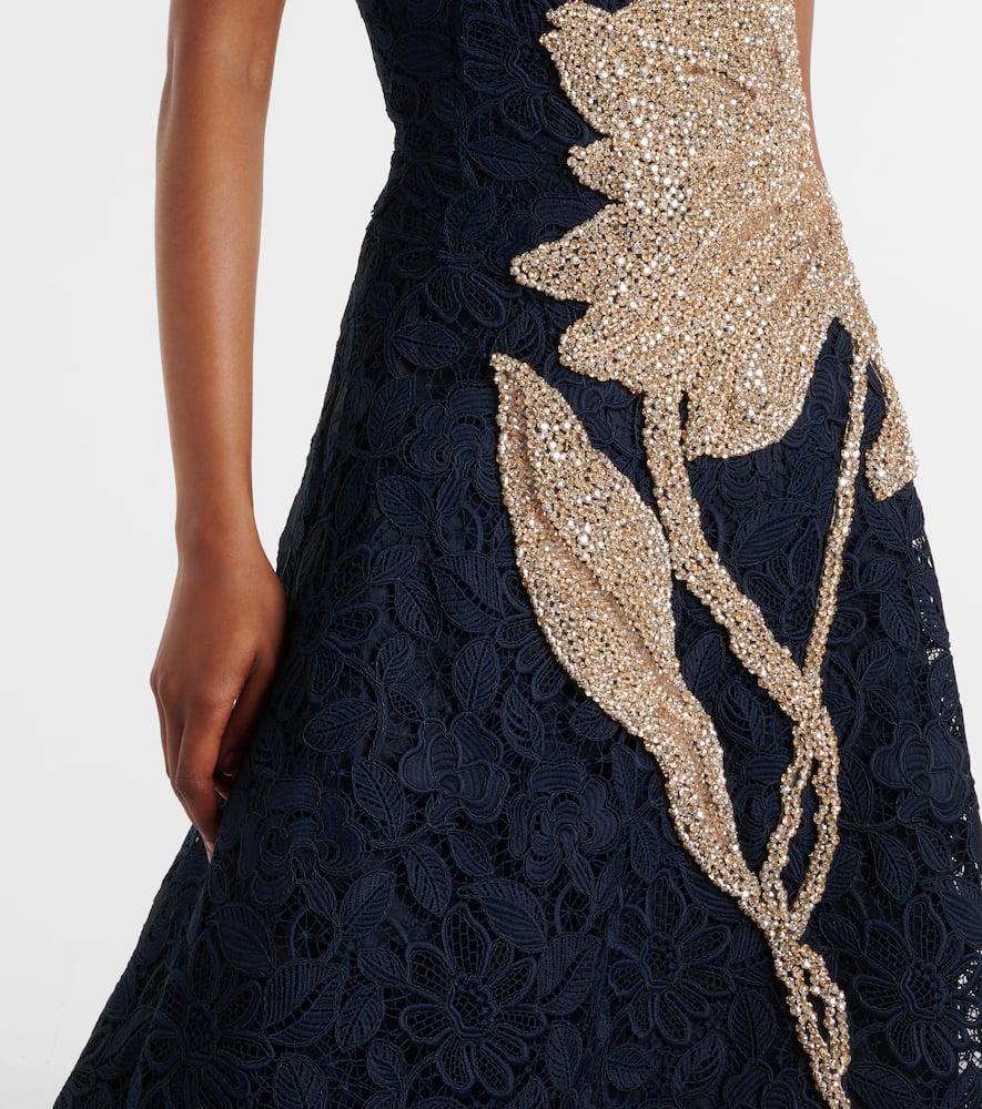 Mariela appliqué lace gown