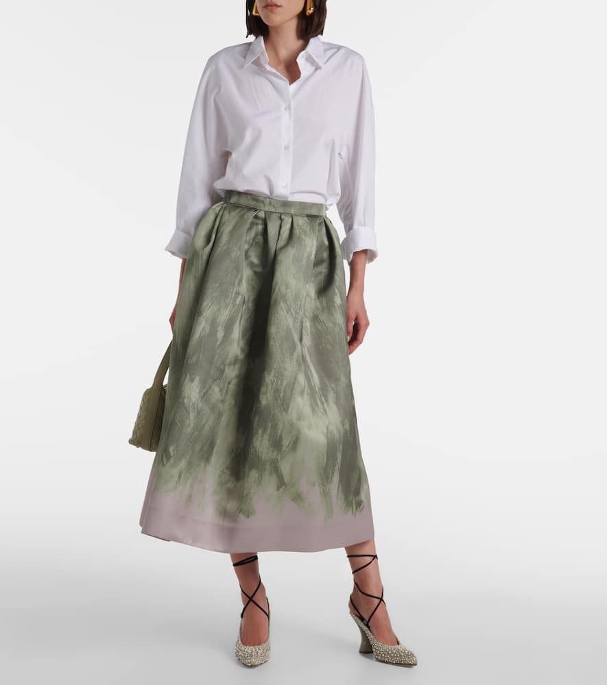Satin midi skirt