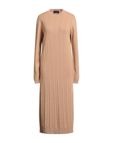 Woman Midi dress Camel Size 10 Virgin Wool, Silk, Cashmere