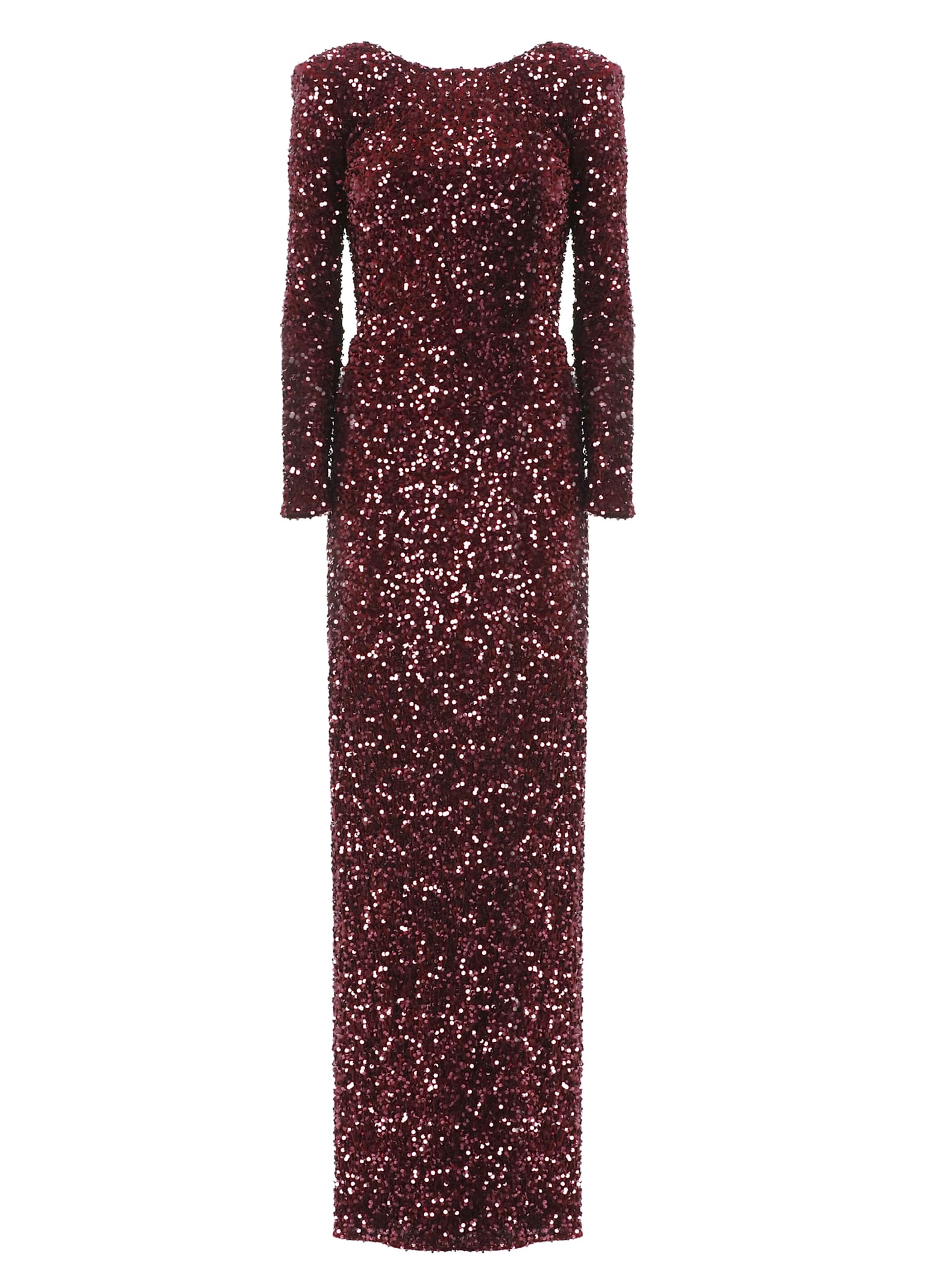 Red Carpet Dress In Chenille With Sequins