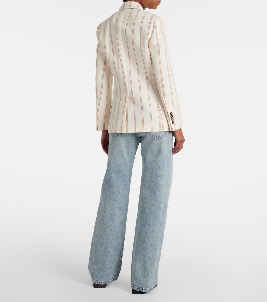 Striped linen and cotton blazer