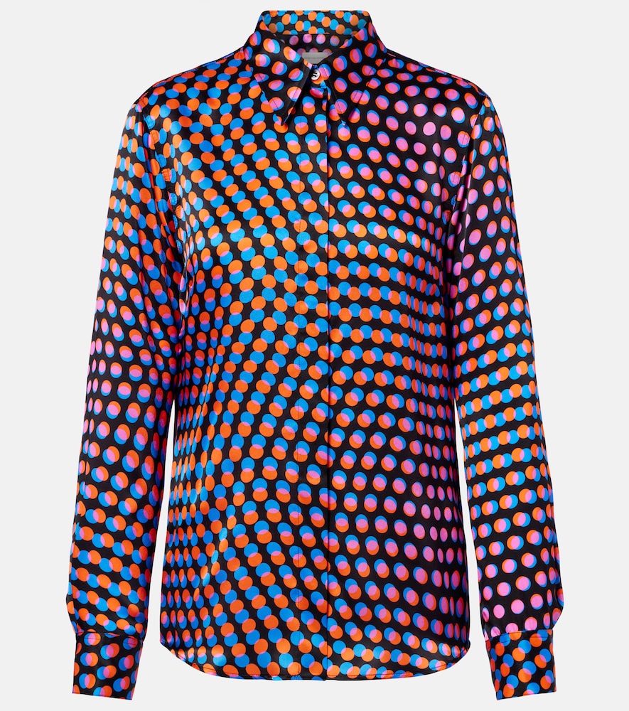Polka-dot silk shirt