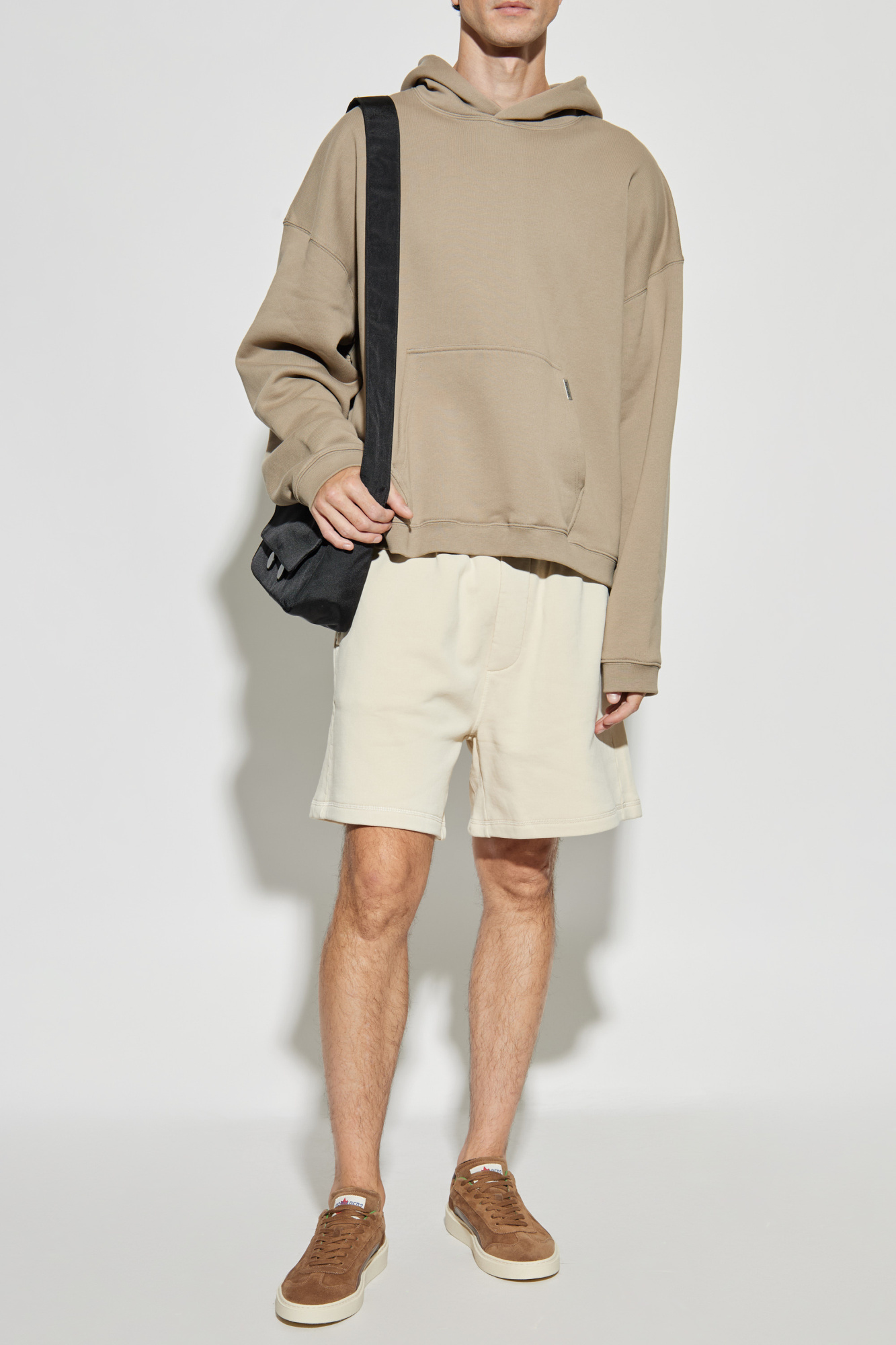Shorts With Embroidery, Men's, Cream