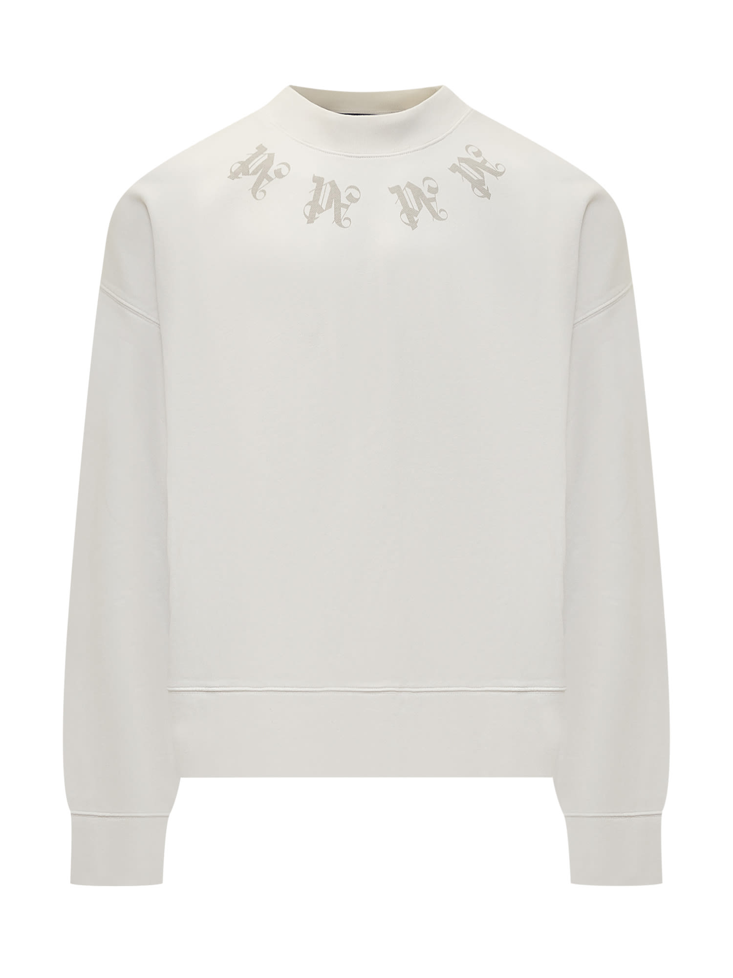 Monogram-print cotton sweatshirt - Neutrals