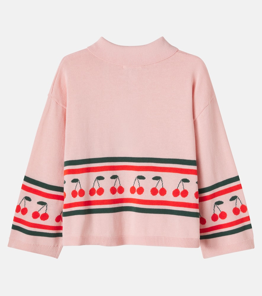 Cherries embroidered cotton sweater
