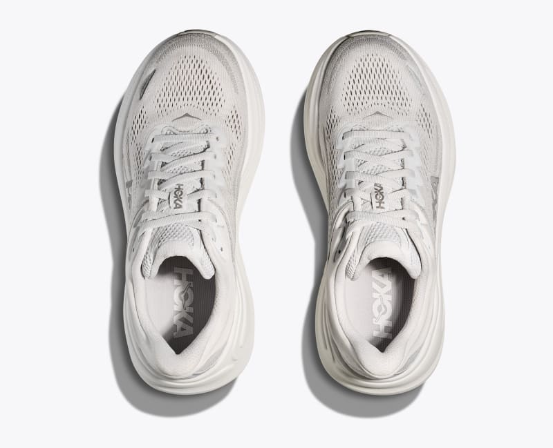 HOKA Women's Bondi 9 Shoes in Stardust/Silver