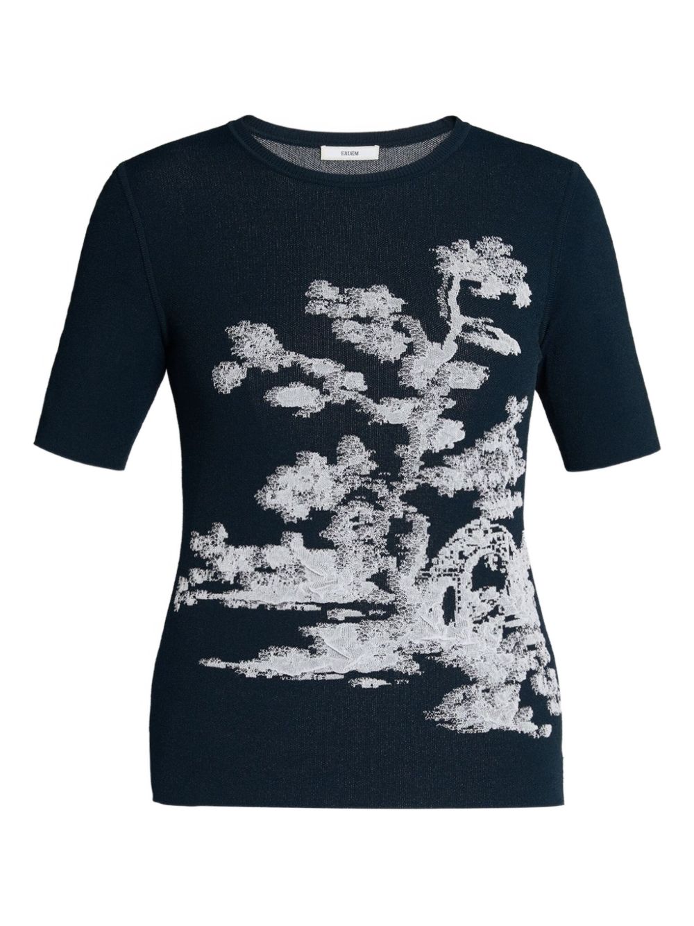 Jacquard short-sleeve top - Blue