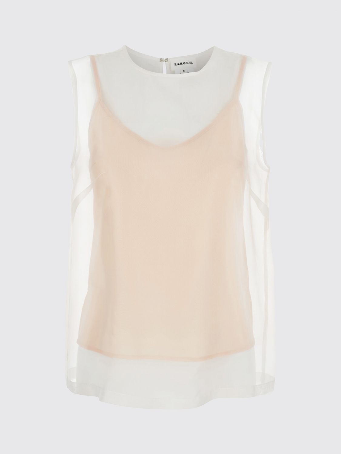 Sleeveless Crewneck Top P. A.R. O.S. H. in Pure Silk