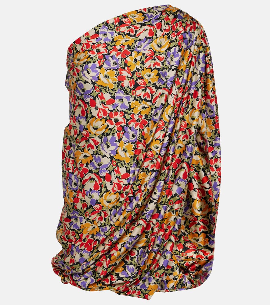 Floral one-shoulder minidress