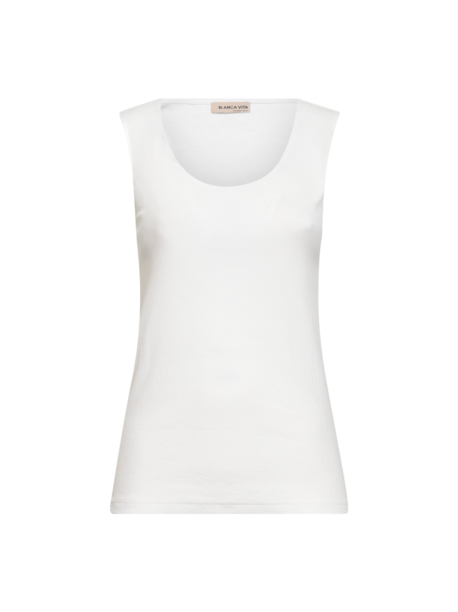 Ribbed Jersey Tank Top — White