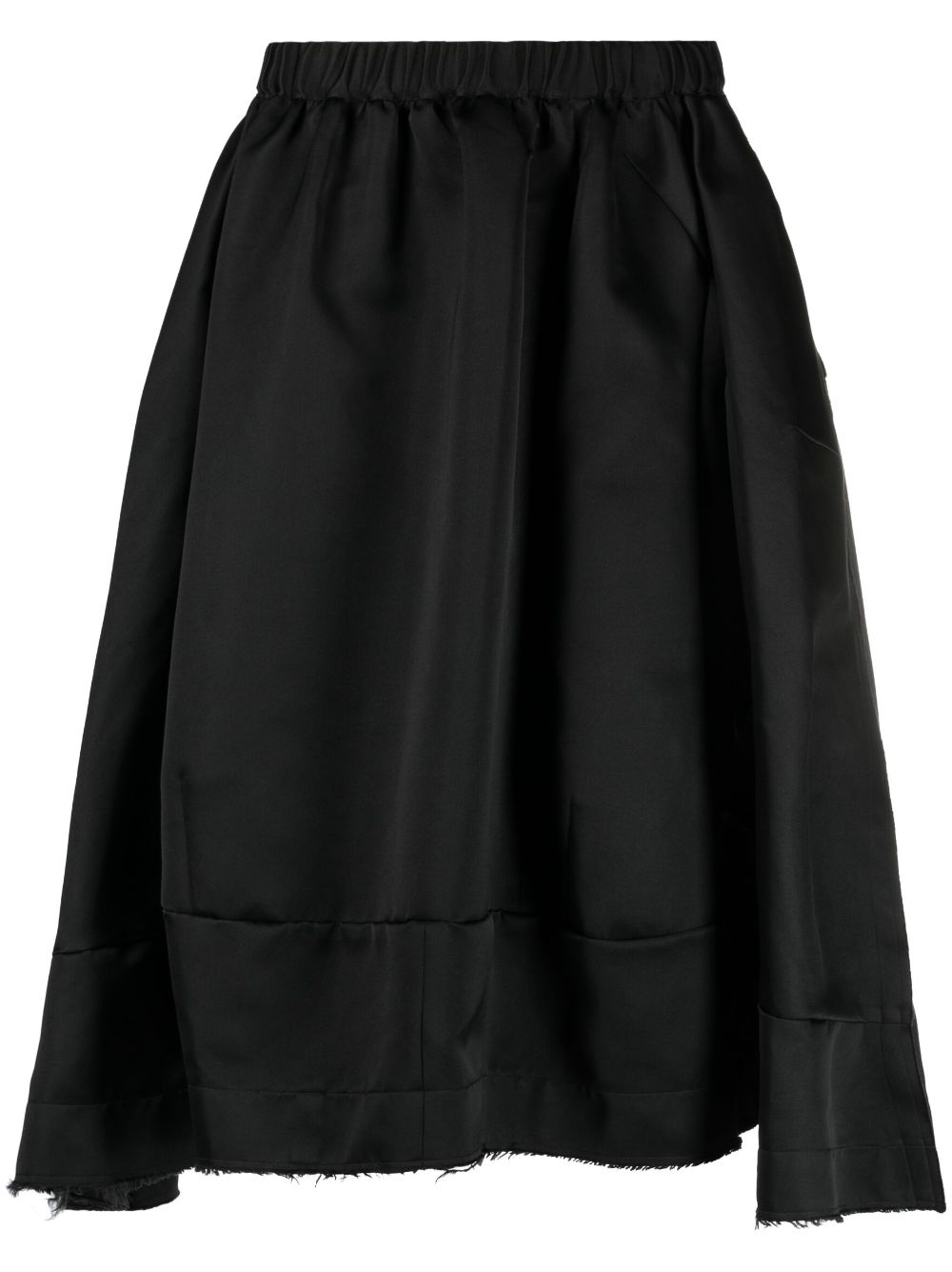 Asymmetric midi skirt - Black