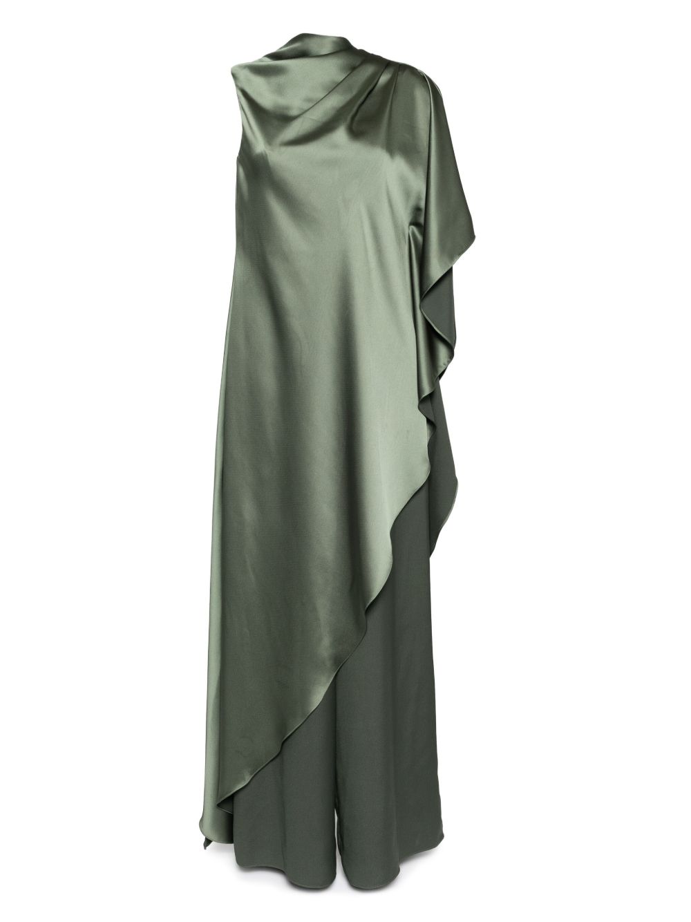 Amsale cascading draped column dress - Green