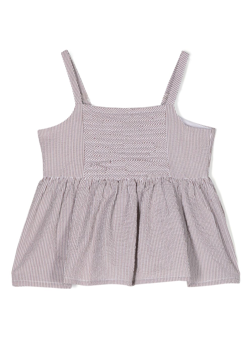 Striped seersucker tank top - Neutrals