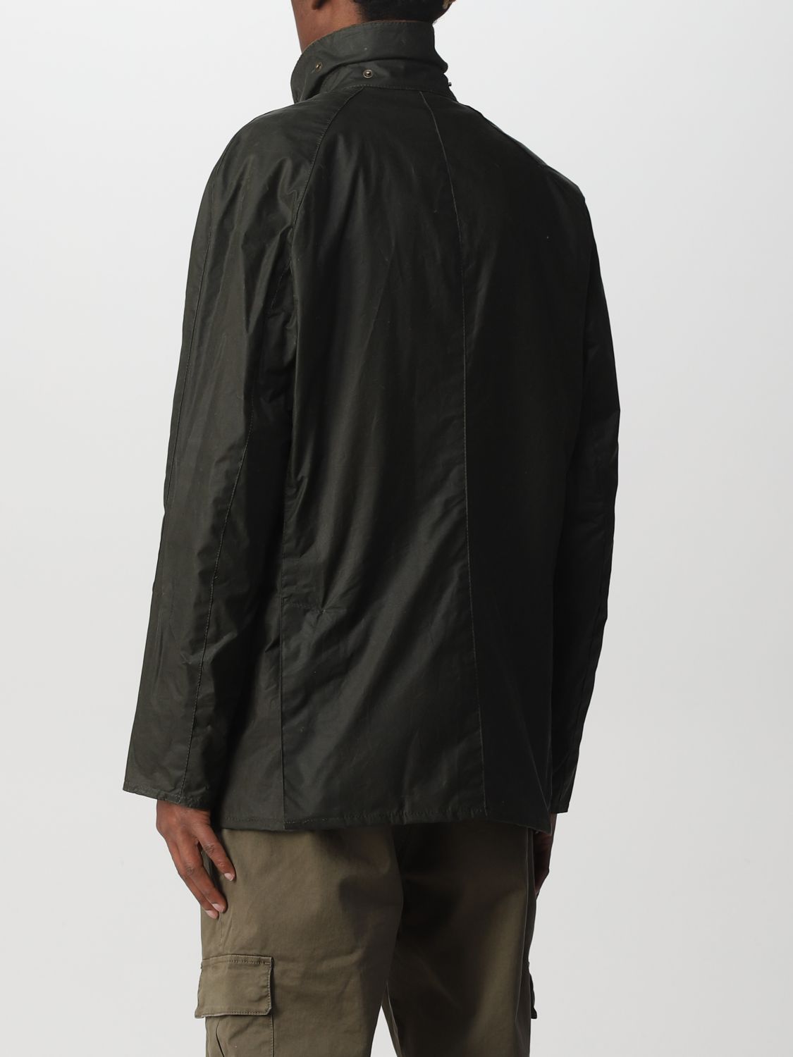 Contrasting-collar detail jacket - Green
